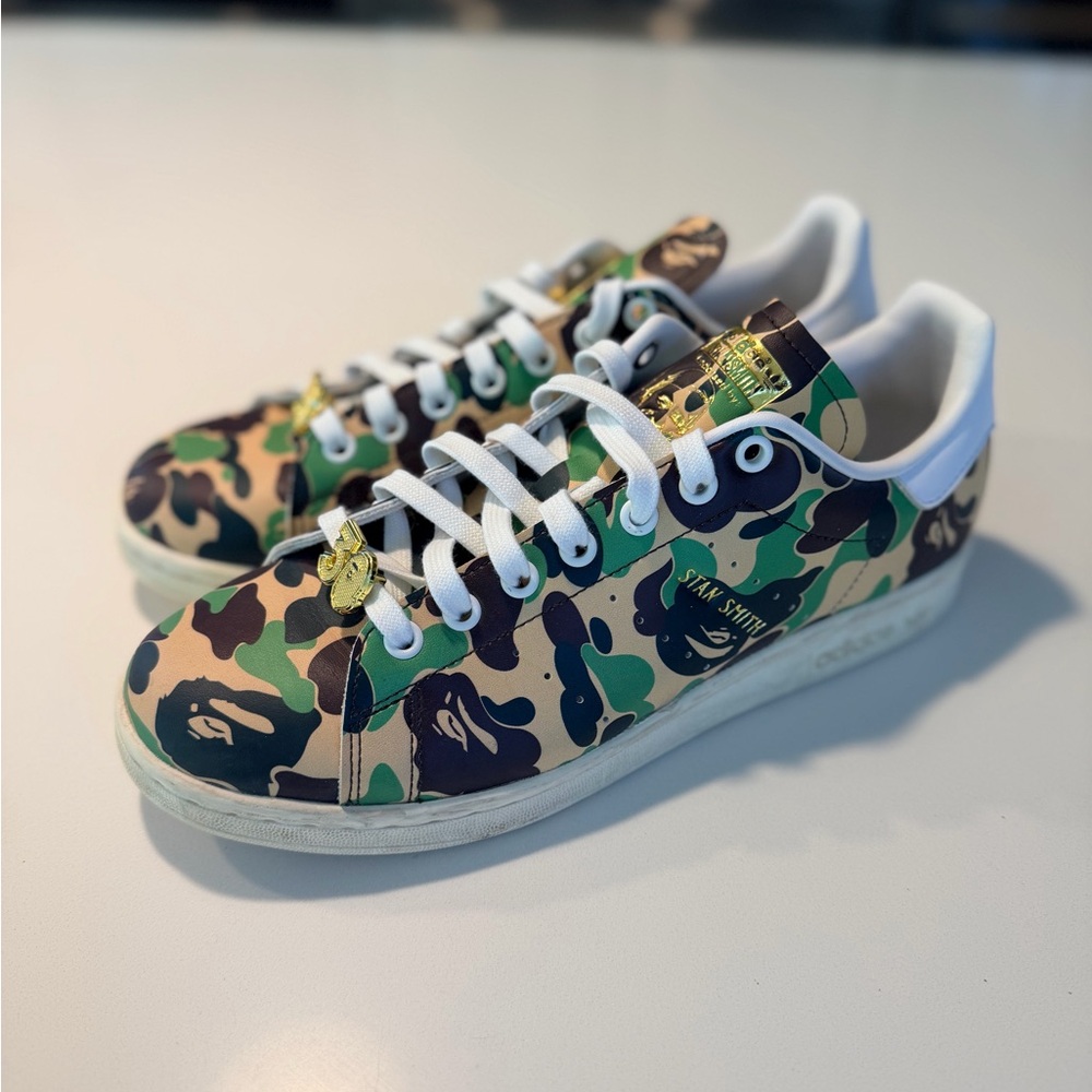Adidas BAPE Camouflage Stan Smith Sneakers with box, mesh drawstring bag - Picture 2 of 11